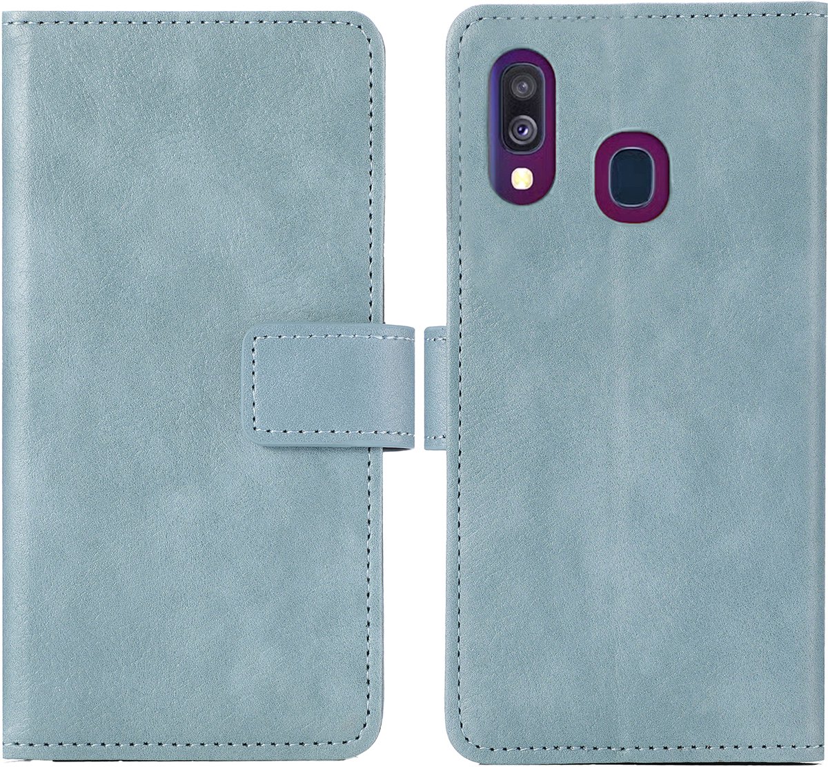 imoshion Hoesje - Geschikt voor Samsung Galaxy A40 - Luxe Bookcase - Lichtblauw