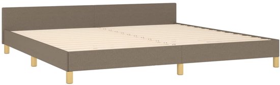 vidaXL-Bedframe-met-hoofdeinde-stof-taupe-200x200-cm