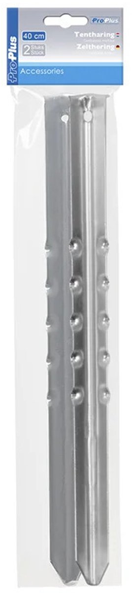 2x Stuks grondpennen/tentharingen metaal 40 cm - Kampeer artikelen voor tent of windscherm van GroteCadeauShop — afbeelding 2