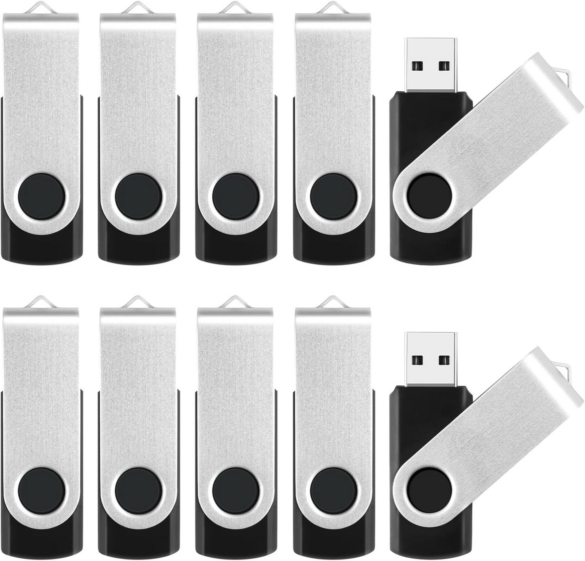 Flashdrive Pakket - USB Stick Geheugen - Data Opslag Back-up - 360 Graden Draaibaar - Mini Compact Ontwerp - Zwart