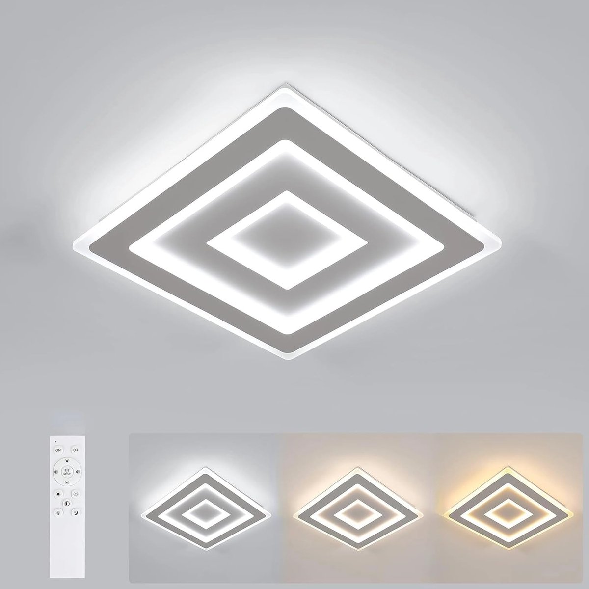 Haobosic LED Plafondlamp - Rond Wit 40cm - 51W Dimbaar met Afstandsbediening