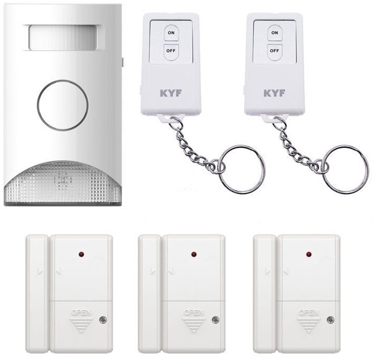 KYF – KYF-ALARM-001 – Draadloos Alarmpakket – PIR & 3 Deursensoren