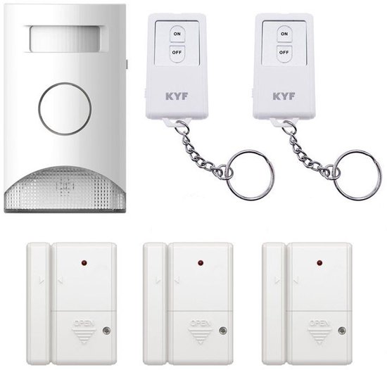 KYF – KYF-ALARM-001 – Draadloos Alarmpakket – PIR & 3 Deursensoren