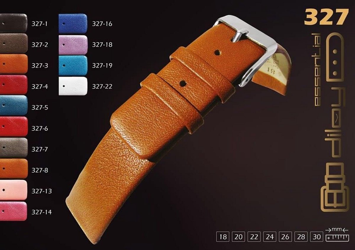 Horlogeband Rundleer - Gladde band - Horloge vervangen - Naadloos ontwerp - 18-30 mm