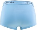 Lichtblauwe trunk van Calvin Klein, achterkant met opening en opdruk op de tailleband.