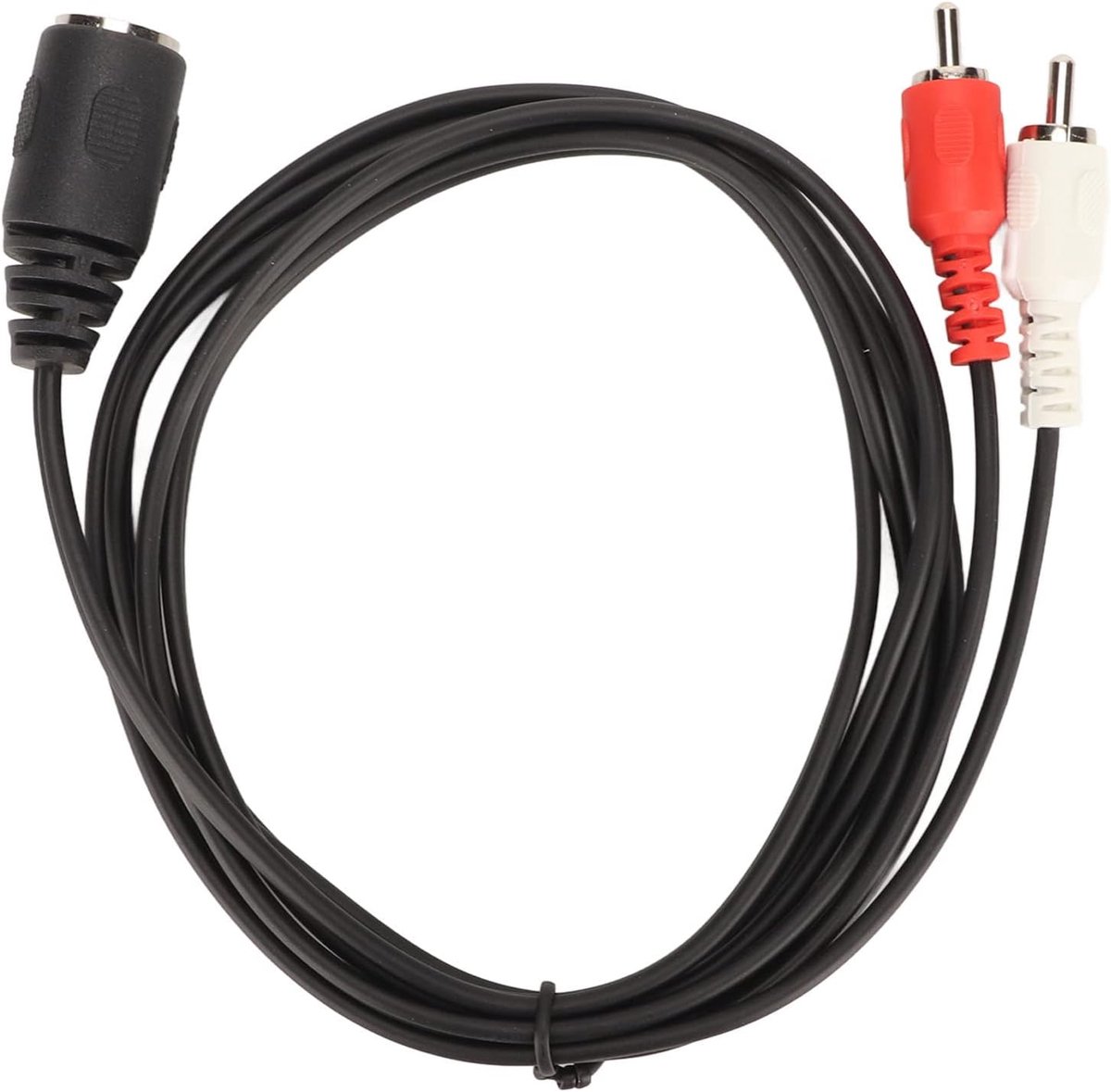 Geluidskabel Adapter - DIN naar RCA - Audio Verbinding - OFC Spiraal Afscherming - 1.5 Meter Lengte - Zwart