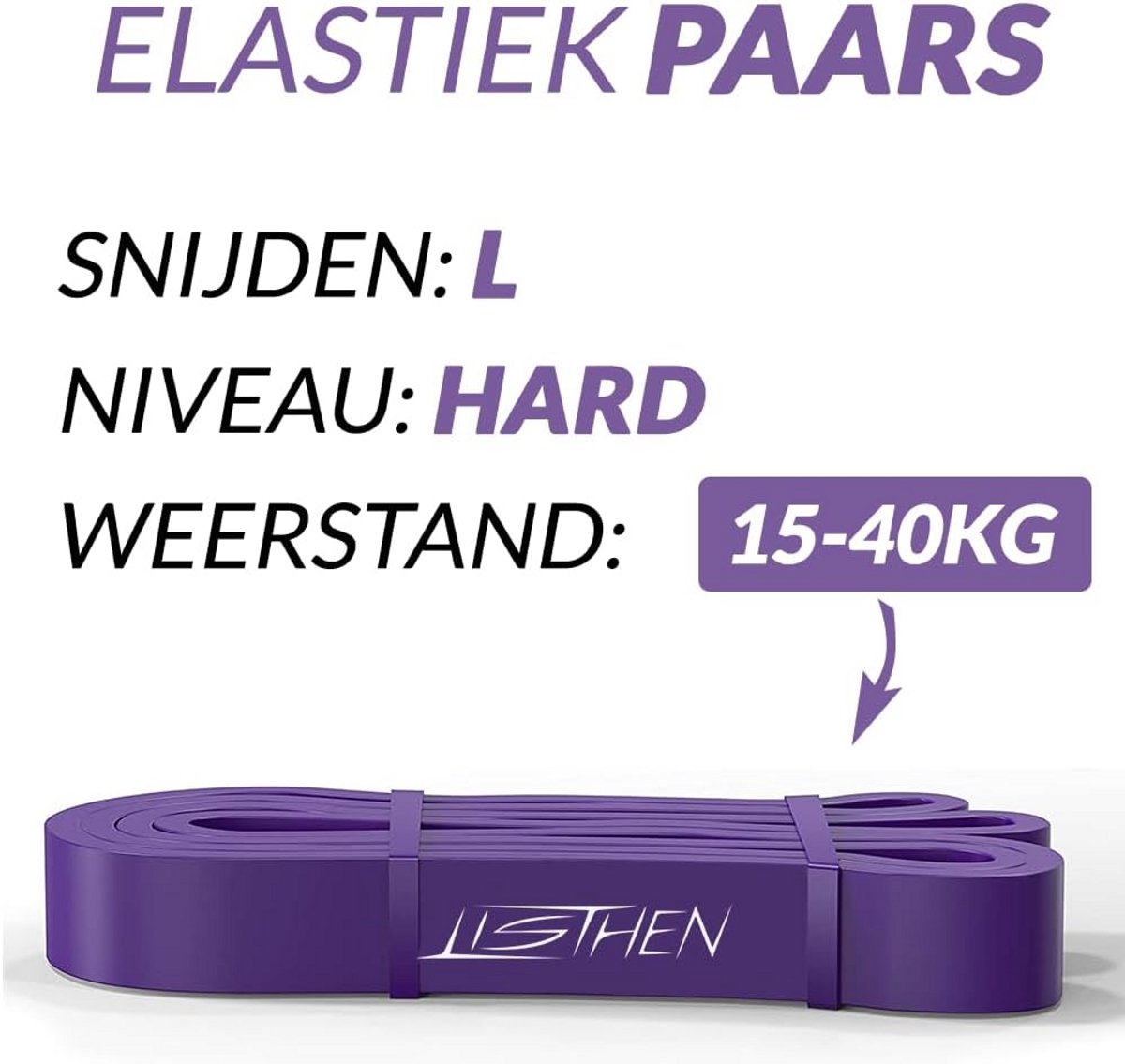 Weerstandsbanden Fitness - Elastische Banden - Spieropbouw Training - Natuurlijk Latex Materiaal - 105 x 3.5 cm