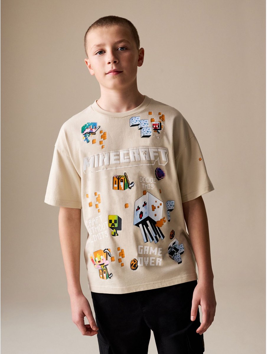 Next - Jongens - Minecraft T-shirt - Naturel