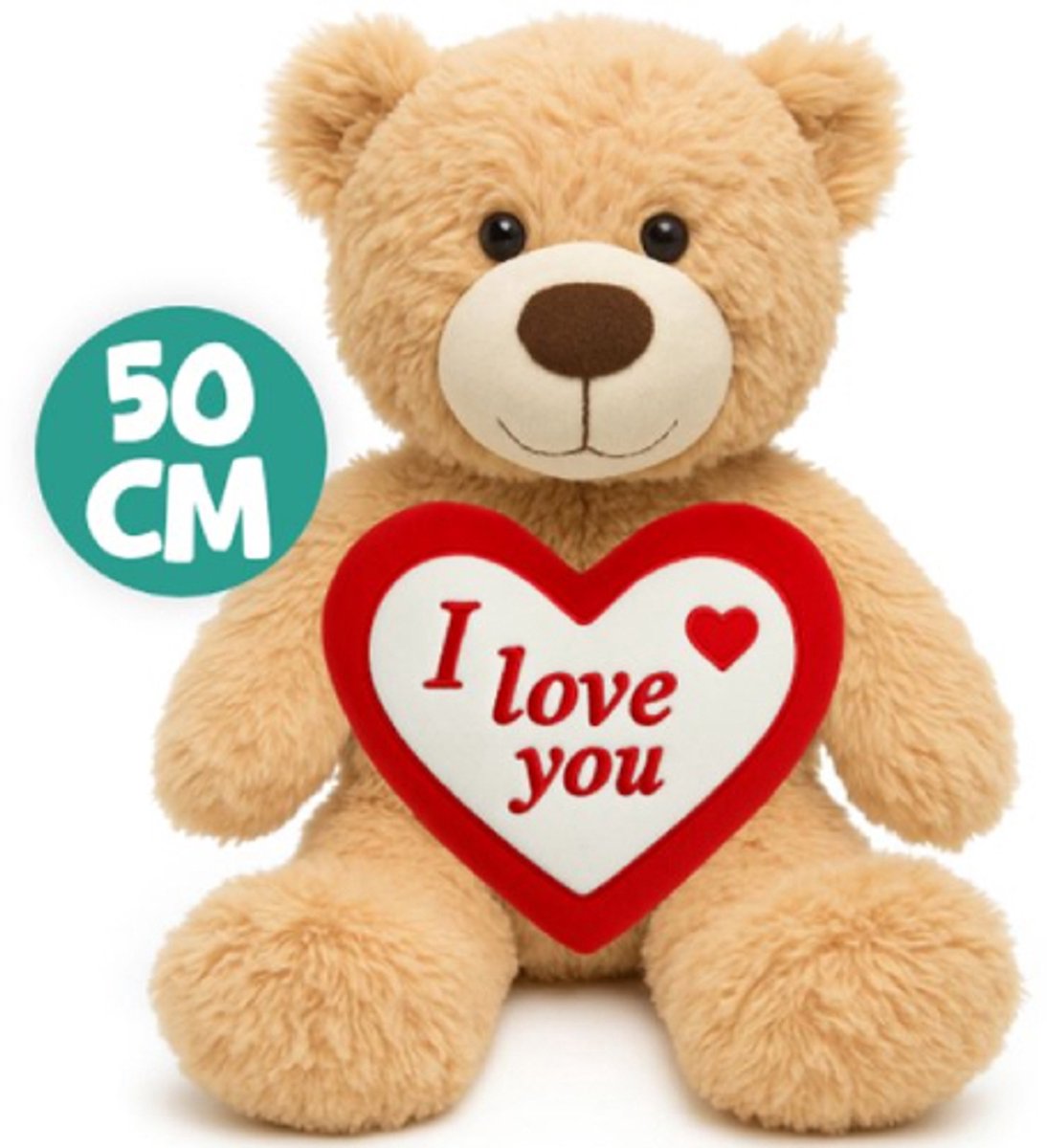 Teddybeer Lily (Bruin met Rood Hart Love) Pluche Knuffel 30 cm - Knuffelbeer Liefde - Liefdes Knuffels - Ik hou van jou / I Love You - Valentijnsdag Cadeau voor Hem en Haar - Teddy beer knuffel van zachte pluche — afbeelding 2
