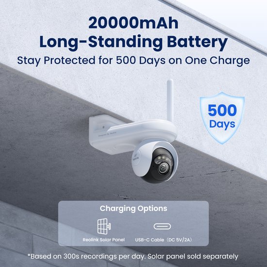 Reolink Altas PT Ultra - 4K Batterij Beveiligingscamera‘s Draadloos Buiten, 500 Dagen Batterijduur, ColorX Nachtzicht, 360° Pan Tilt Auto-tracking, Dual-Band Wi-Fi 6 Camera‘s voor Thuissbeveiliging van Merkloos — afbeelding 4
