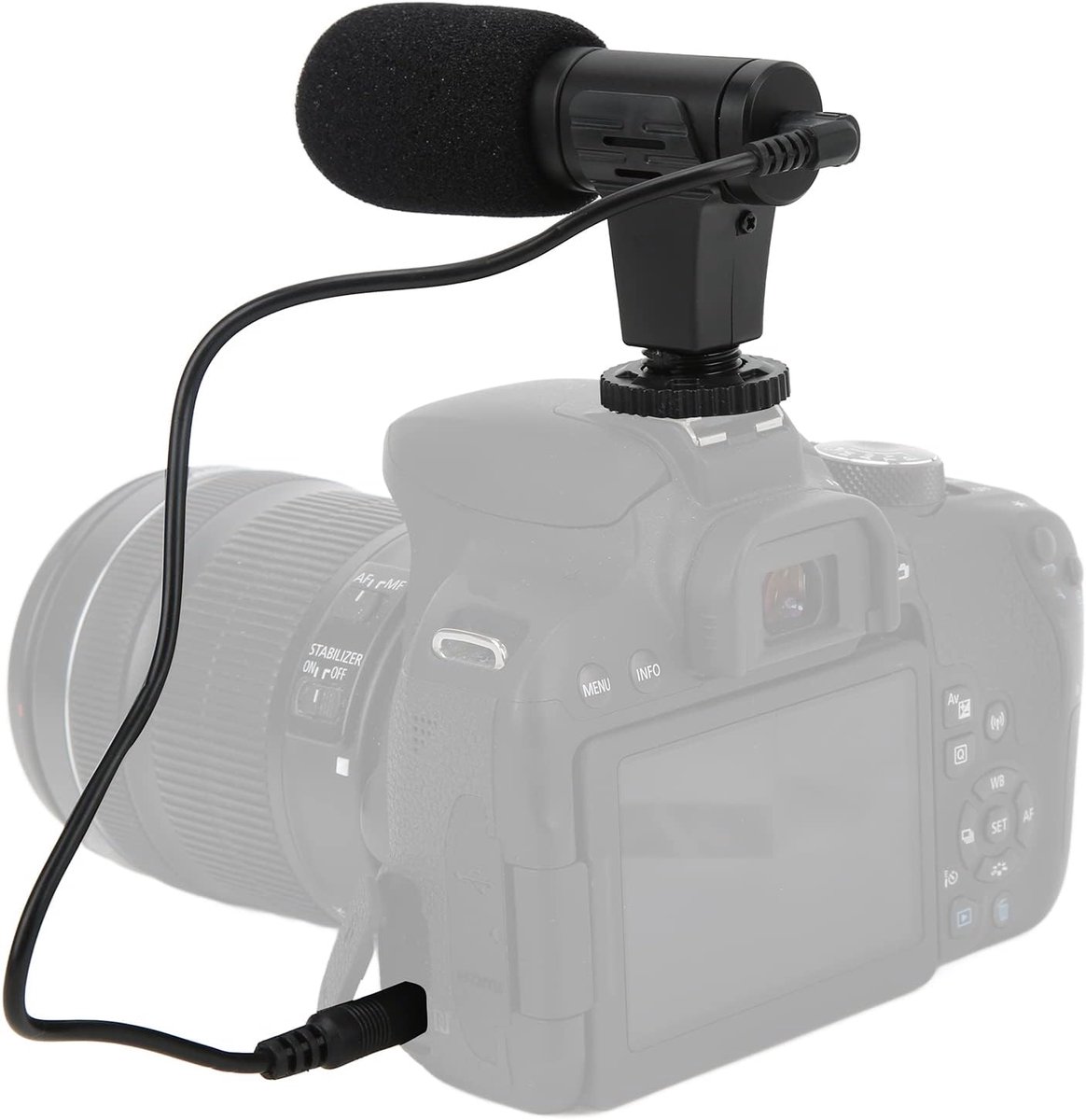 Externe Microfoon - Cameramicrofoon Shotgun - Video Opnemen - Universele Compatibiliteit - Compact Ontwerp - Zwart