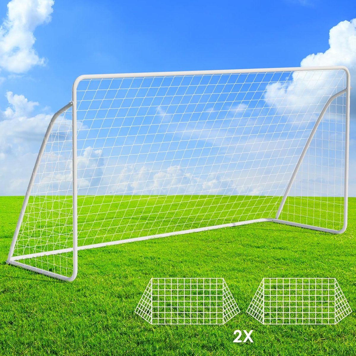 Voetbaldoel - Sportdoel - Trainen en Spelen - Stabiel Frame - 365 x 182 cm - Wit