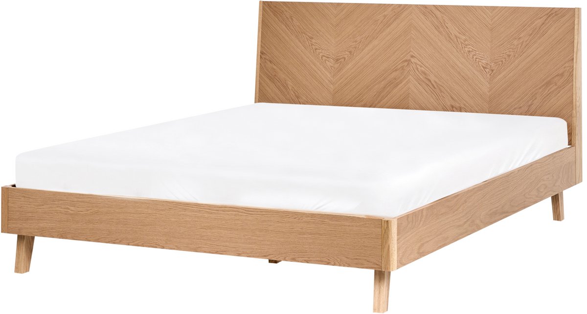 WIZERNES - Tweepersoonsbed - Lichtbruin - 140 x 200 cm - MDF