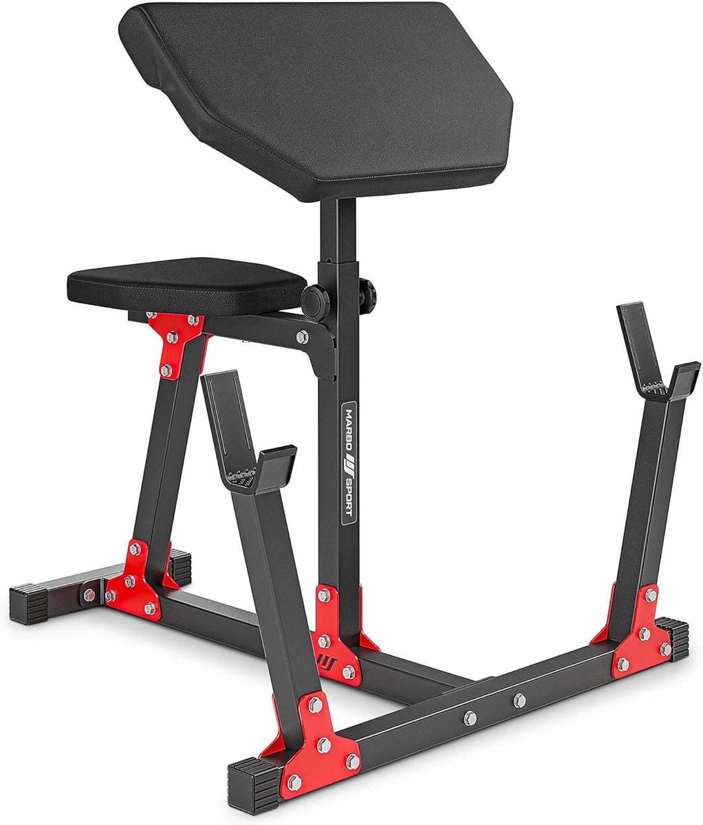 Curlbank Bicepsbank - Fitness Bank - Armspieren Trainen - 5-traps Verstelbaar - 80x80x80 cm - Zwart