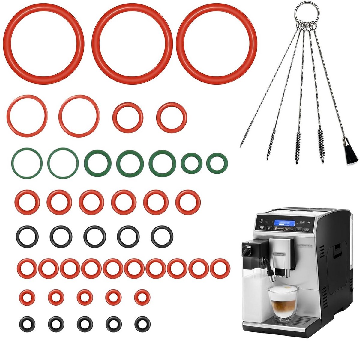 Onderhoudsset Koffiezet - Afdichtringen Set - Machine Reparatie - 45 Delig 11 Maten - Verschillende Maten