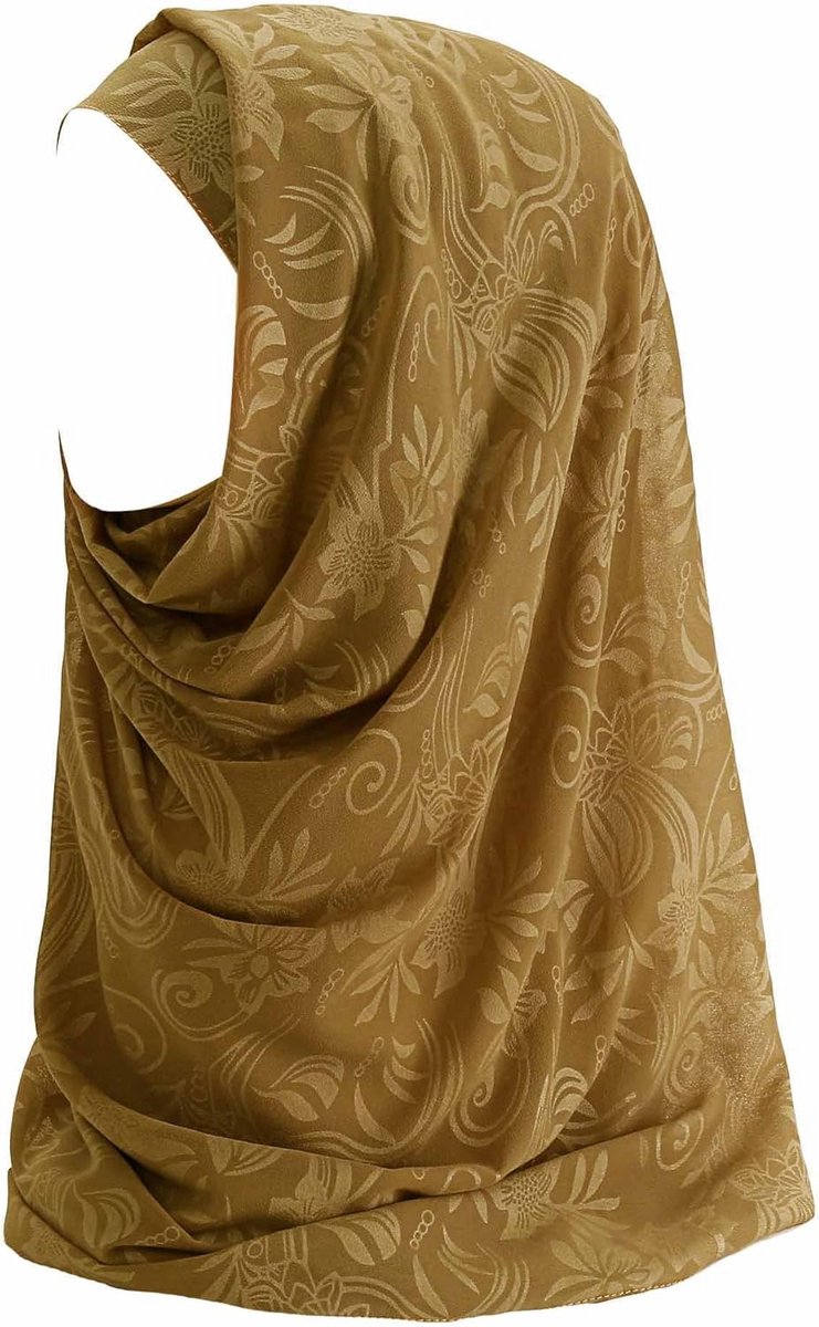 Dames Chiffon Sjaal met Bloemdessin - Comfortabele Hijabdoek