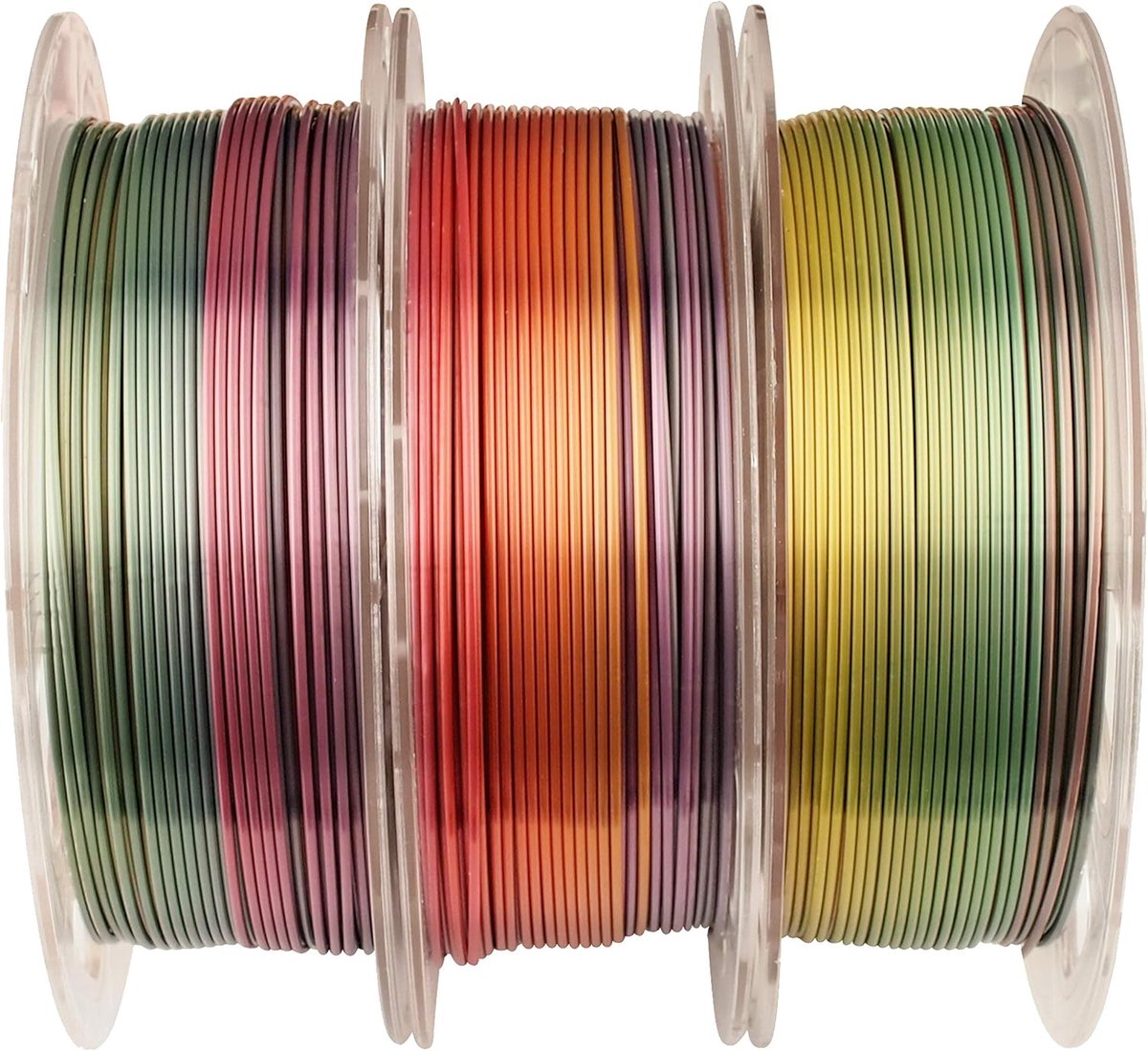 Glanzend Zijde Multicolor Regenboog PLA Filament 1.75mm Metallic 3D Printer Materiaal - 1.5kg Bundel