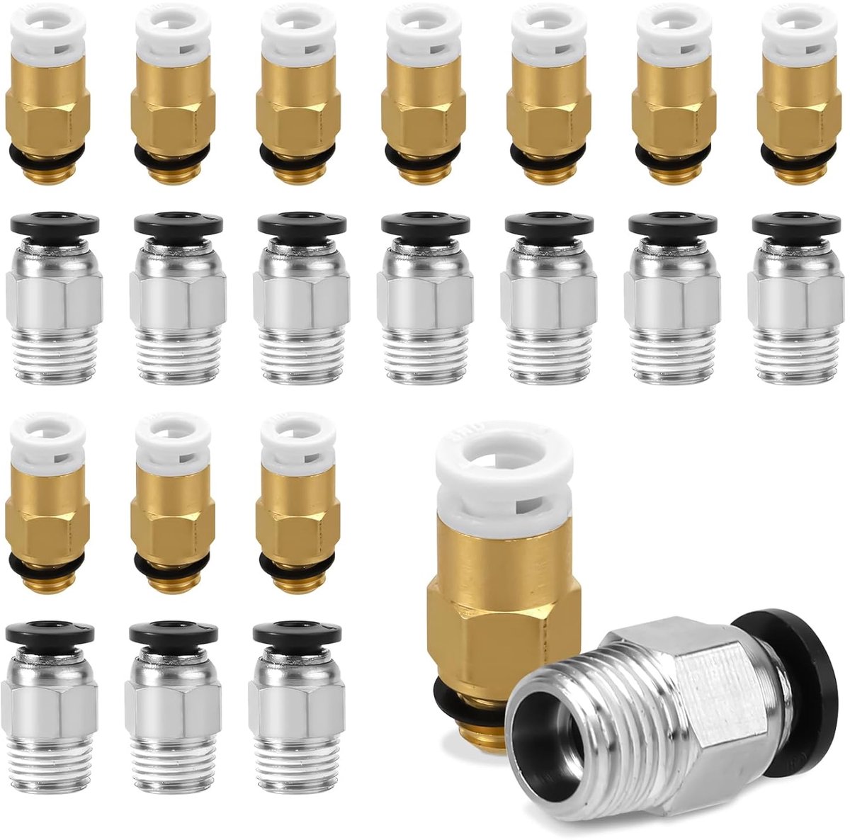 20 Stuks Pneumatische Koppelingen voor 3D Printer en Extrusie Systemen - PC4-M6 en PC4-M10