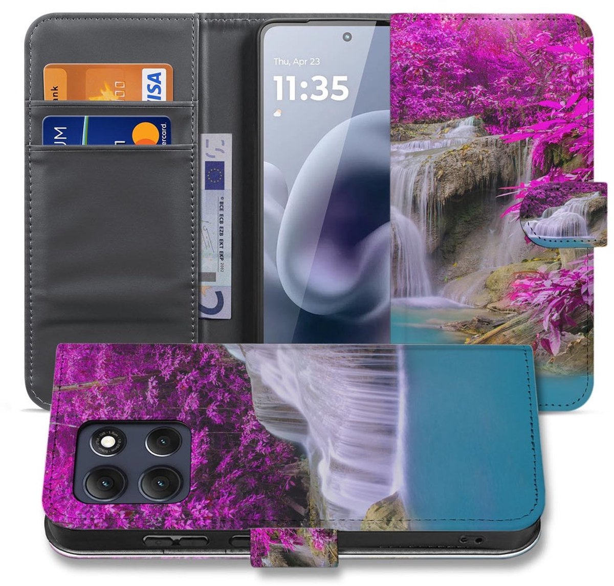 Motorola Moto G86 Portemonnee Hoesje Waterval Paars