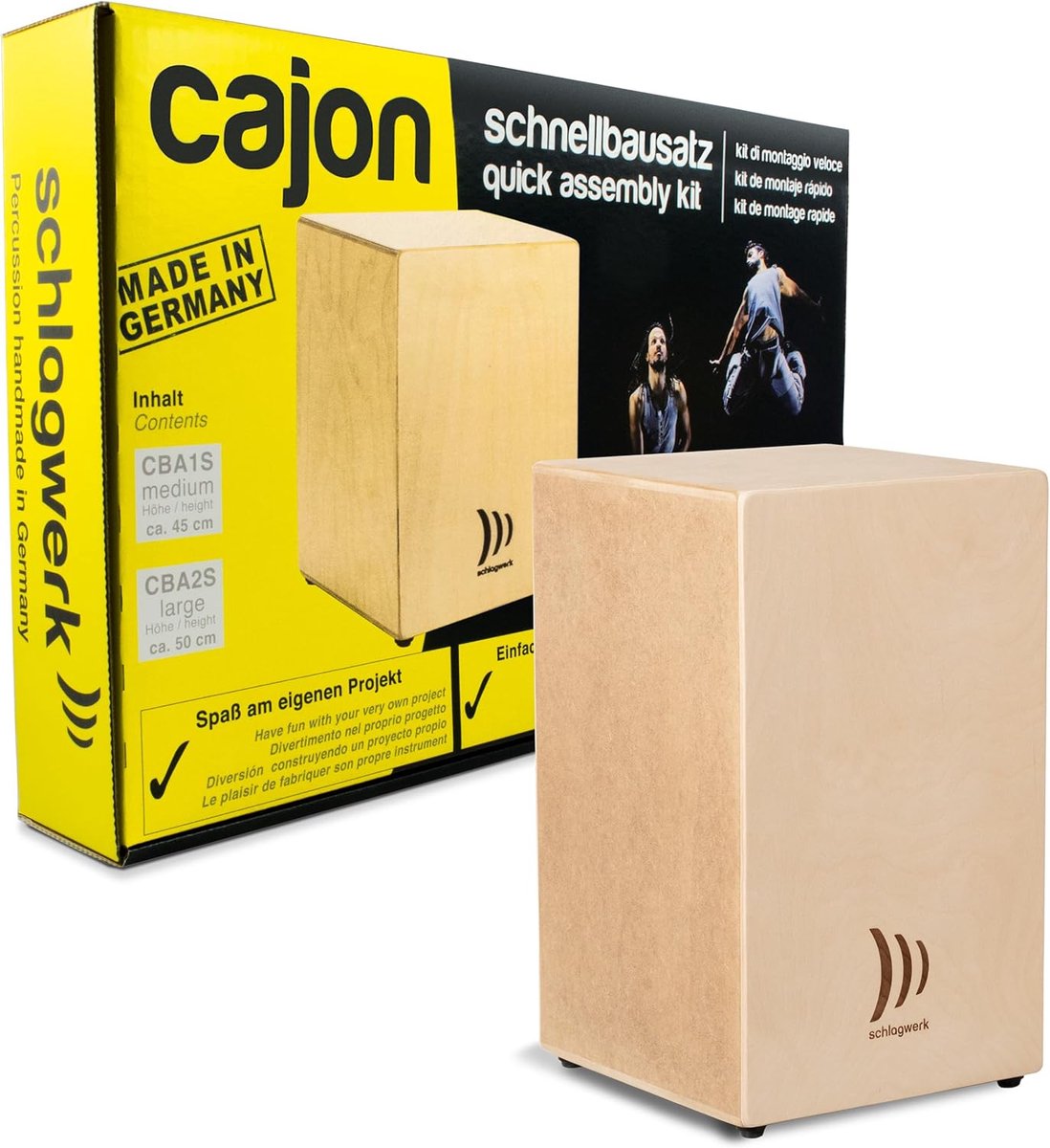 Cajon Bouwpakket - Zelfbouw Percussie - Muziek Maken - Snelle Montage - 45 of 50 cm