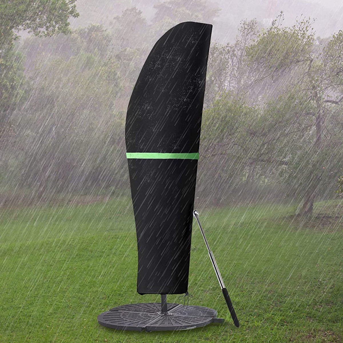 Zwevende parasolhoes 30*81*45 cm – Waterdicht 210D Oxford polyester – Telescopische paal voor eenvoudige installatie – UV- en weersbescherming