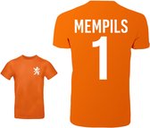 Oranje T-shirt - Mempils - Koningsdag - EK - WK - Voetbal - Sport - Unisex - Maat M
