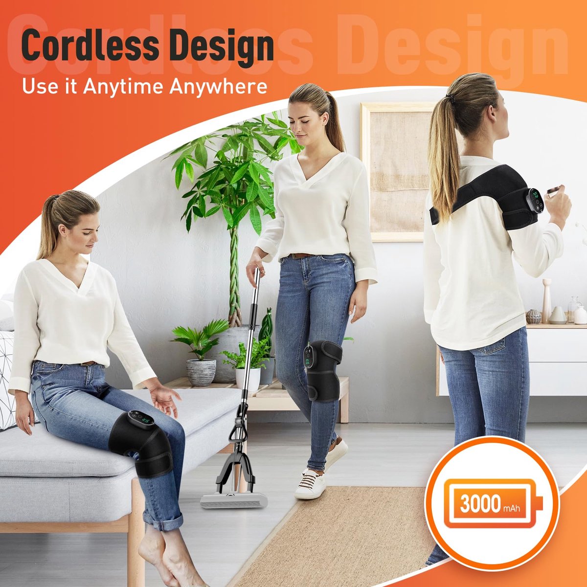 YANGJ UG Draadloos Verwarmd Kniebrace met Touchscreen - afbeelding 3