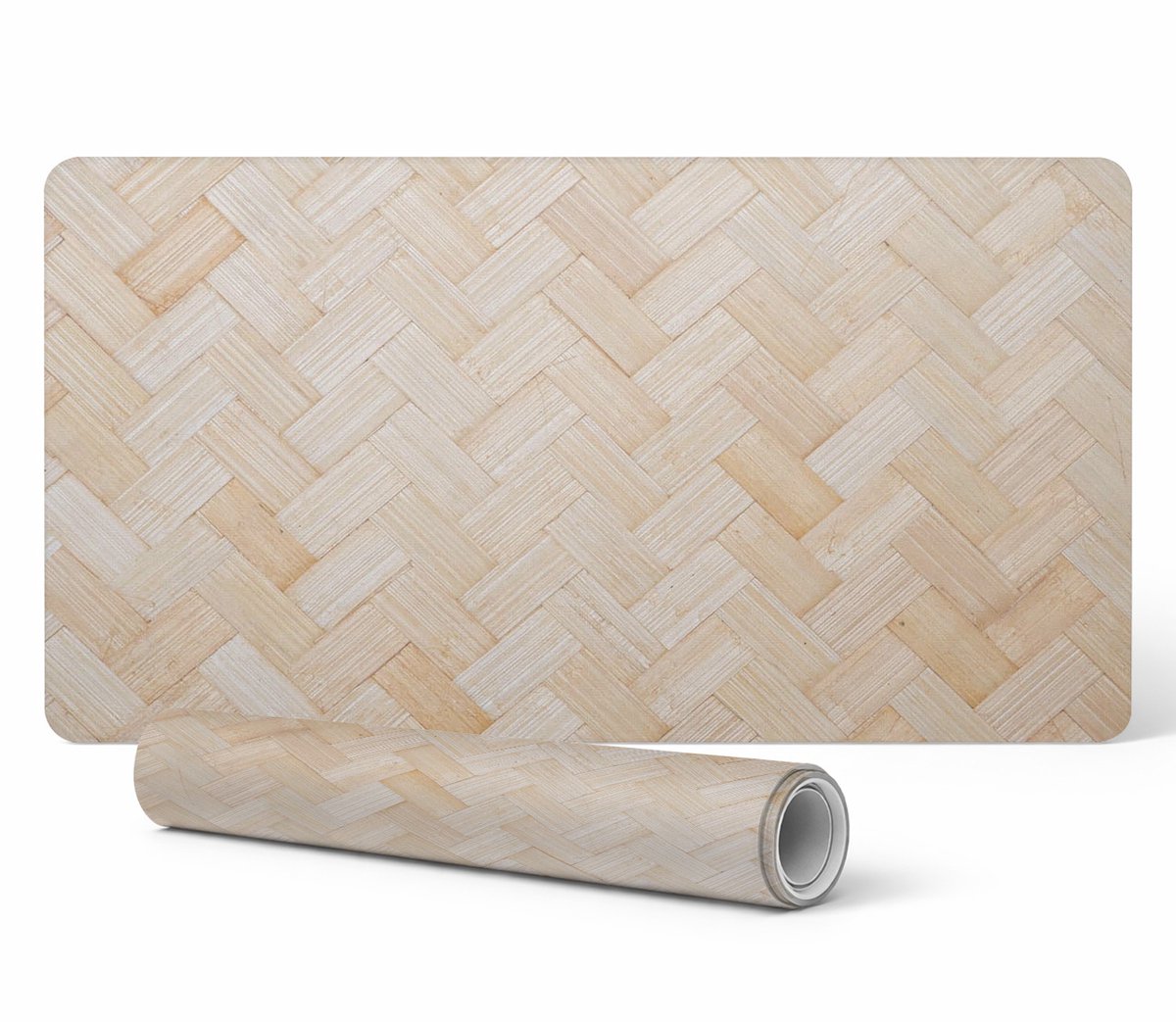 Muismat en toetsenbordmat van gevlochten bamboe, 90x45 cm