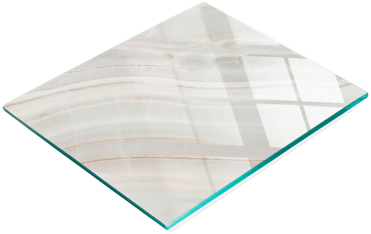 Decoratieve glazen keukensnijplank met marmerstructuur, 60x52 cm