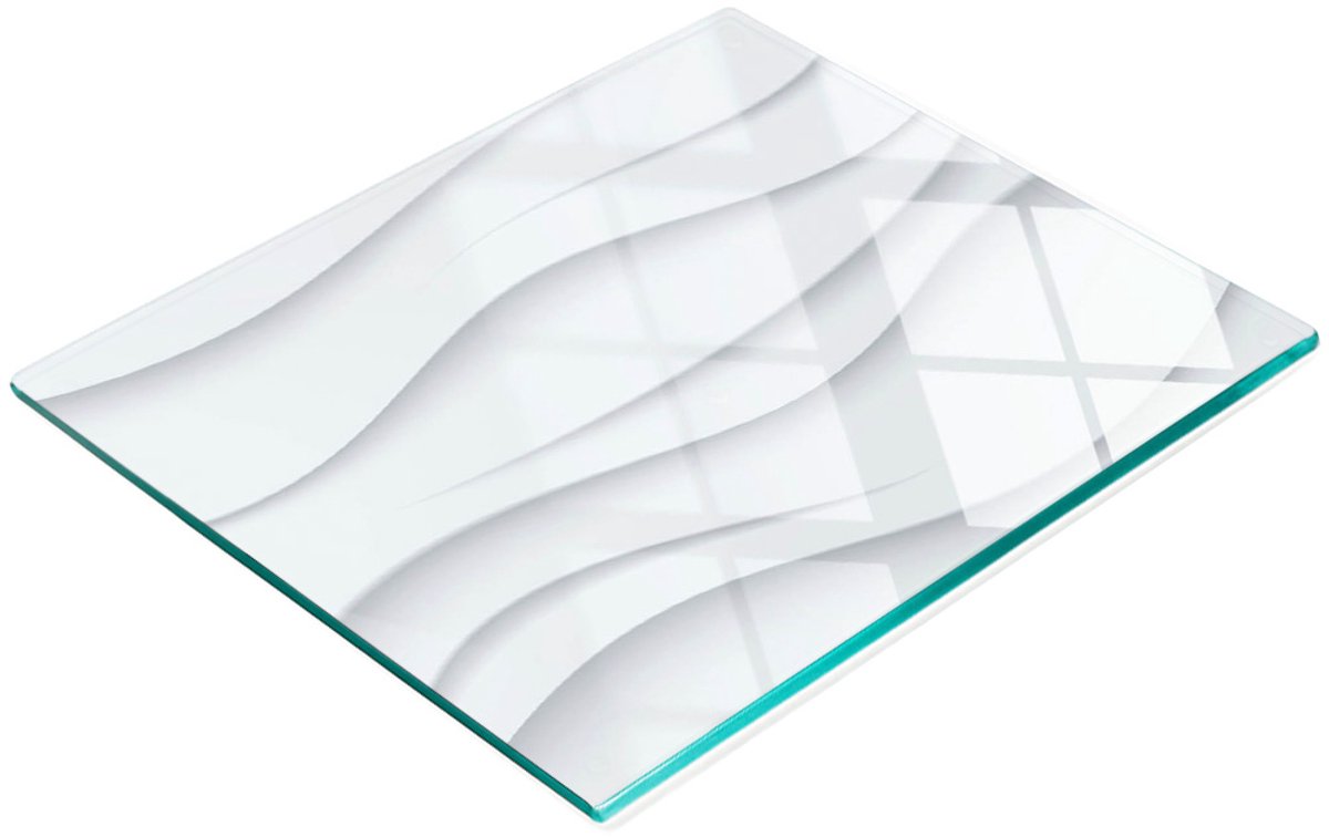 Gehard multifunctioneel decoratief bord van glas met abstract golfpatroon, 60x52 cm