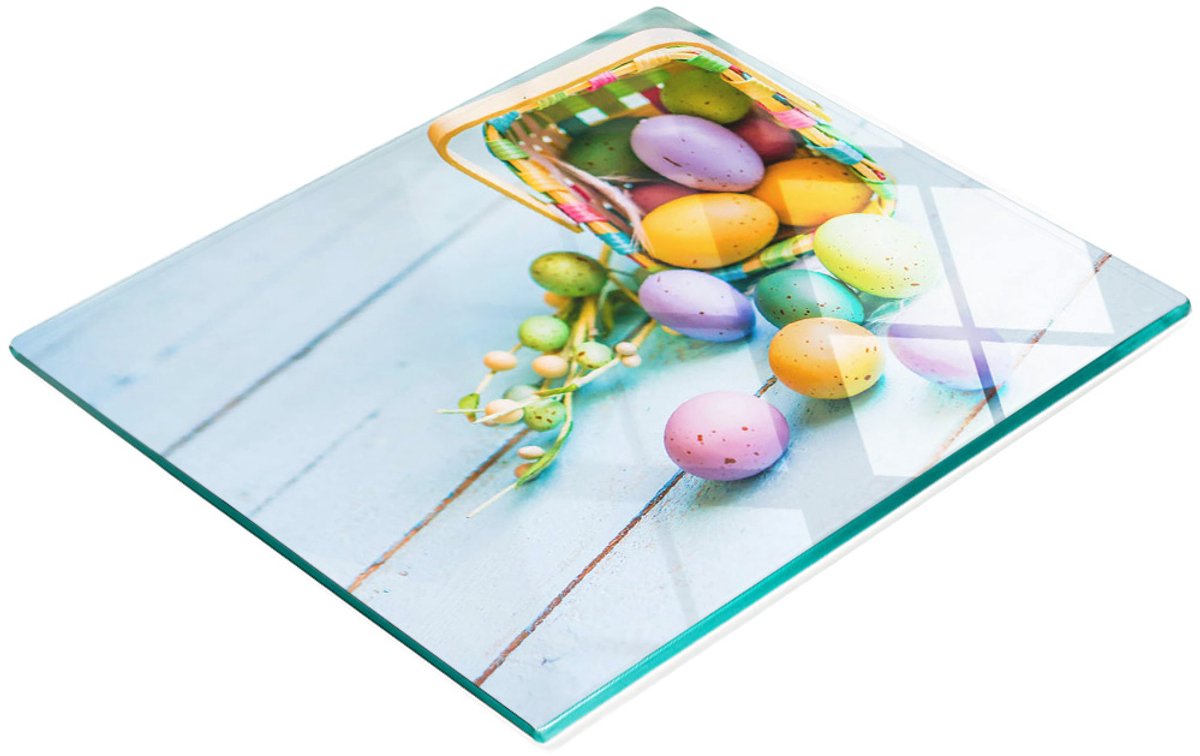 Decoratieve snijplank van gehard glas voor paaseieren, 60x52 cm