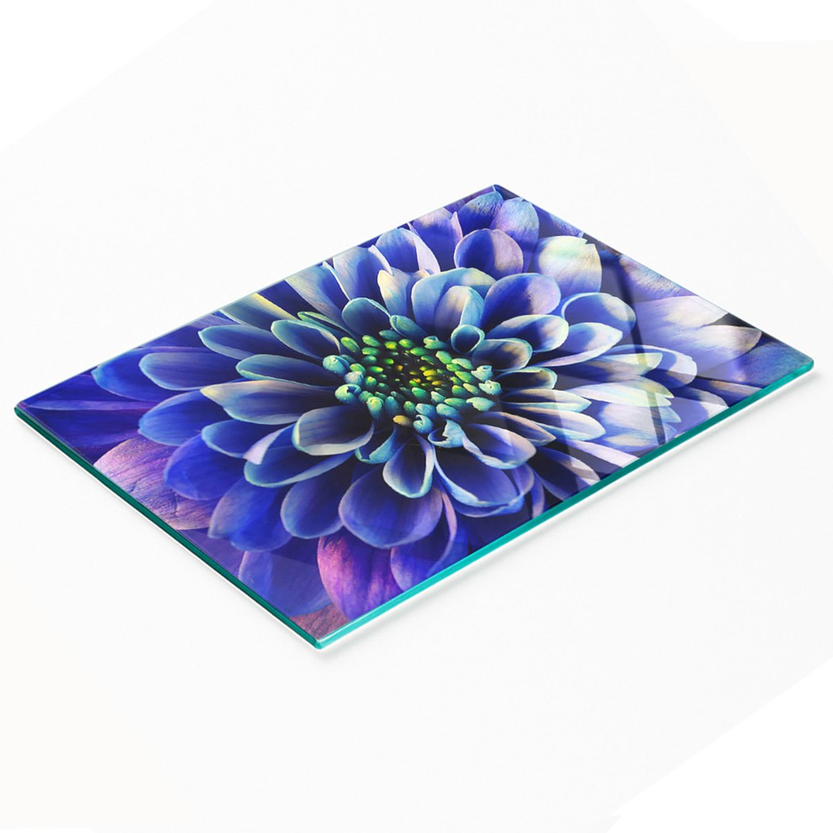 Duurzame en stijlvolle snijplank van gehard glas met asterpatroon, 80x52 cm