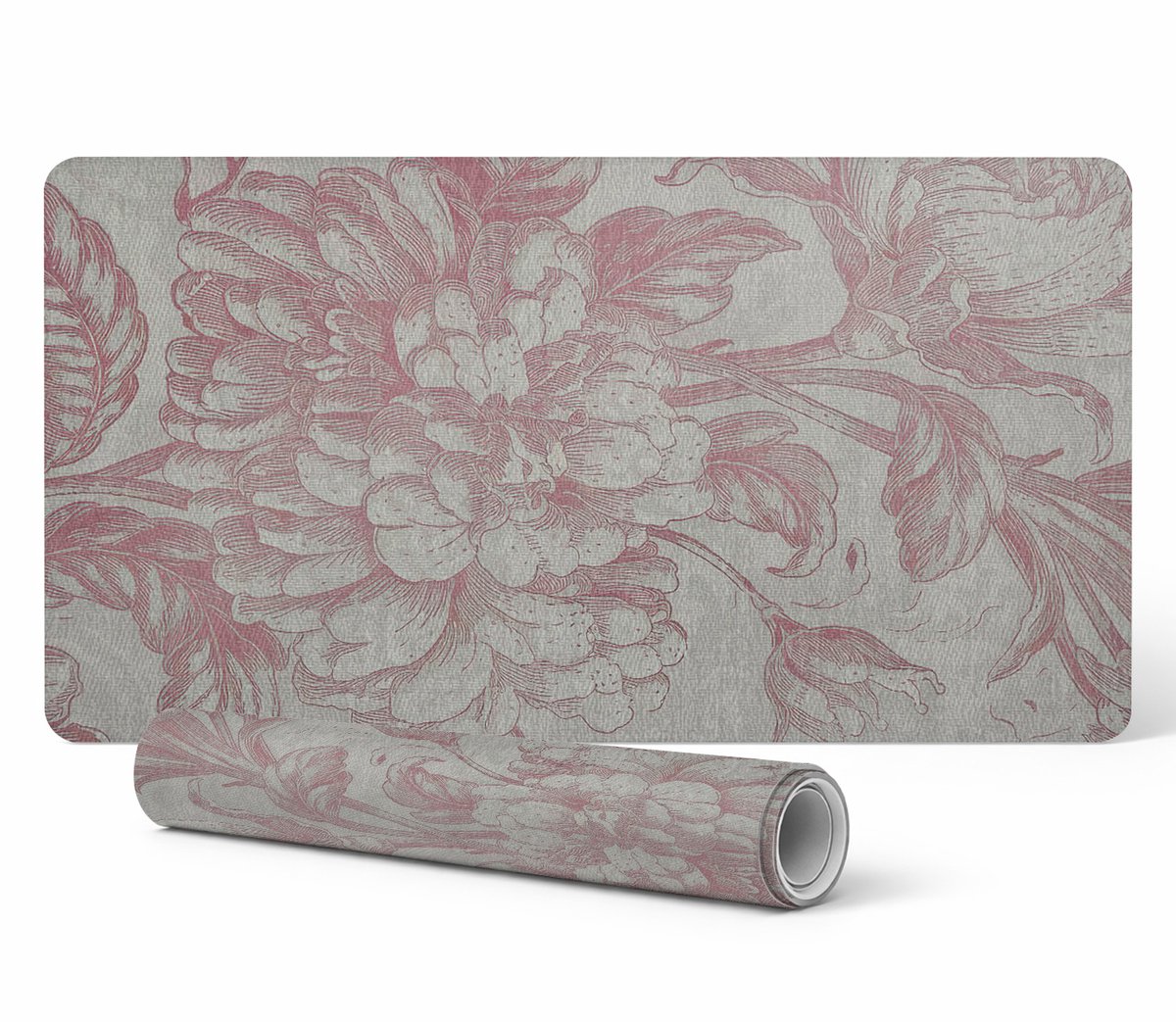 Duurzame gamingmat met bloemenmotief in retrostijl, 100x50 cm