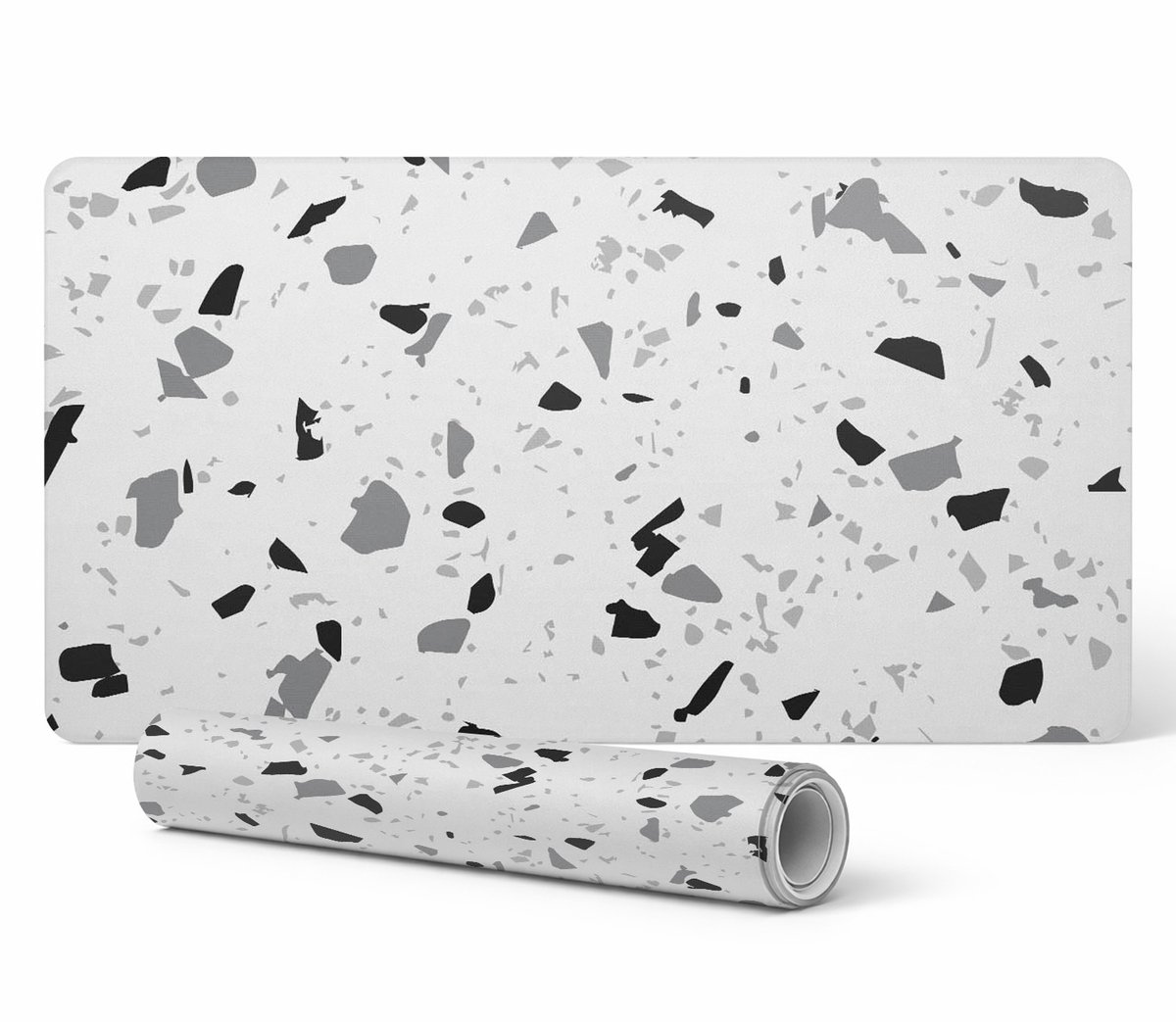 Designer laptop beschermmat met terrazzo abstractie, 100x50 cm