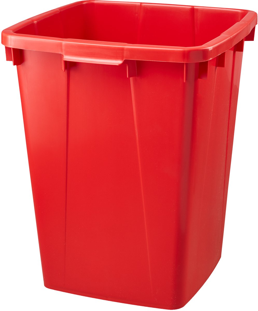 Afvalbak zonder deksel, 90 liter, rood