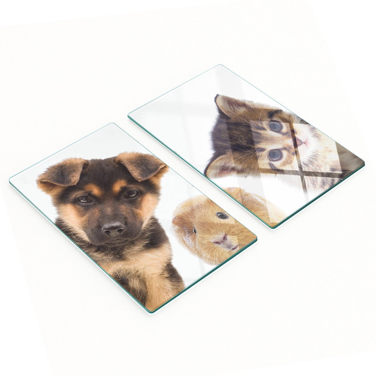 Decoratieve snijplanken van gehard glas voor huisdieren, 2x30x52 cm