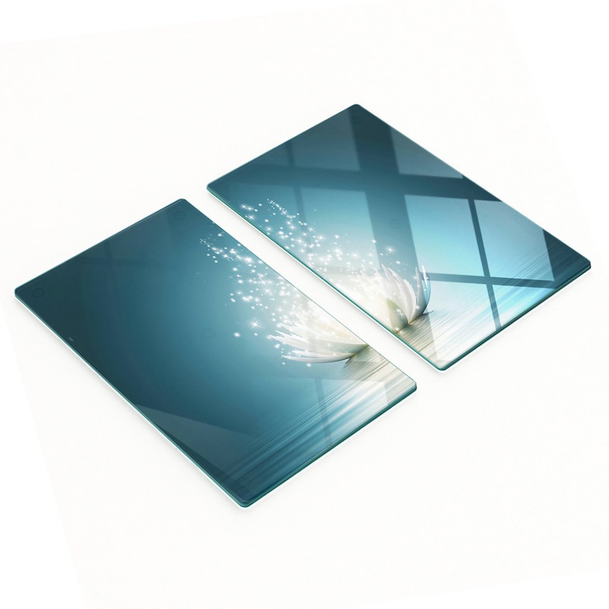 Keukenplanken van gehard glas met afbeeldingen van basaltsteen, 2x30x52 cm