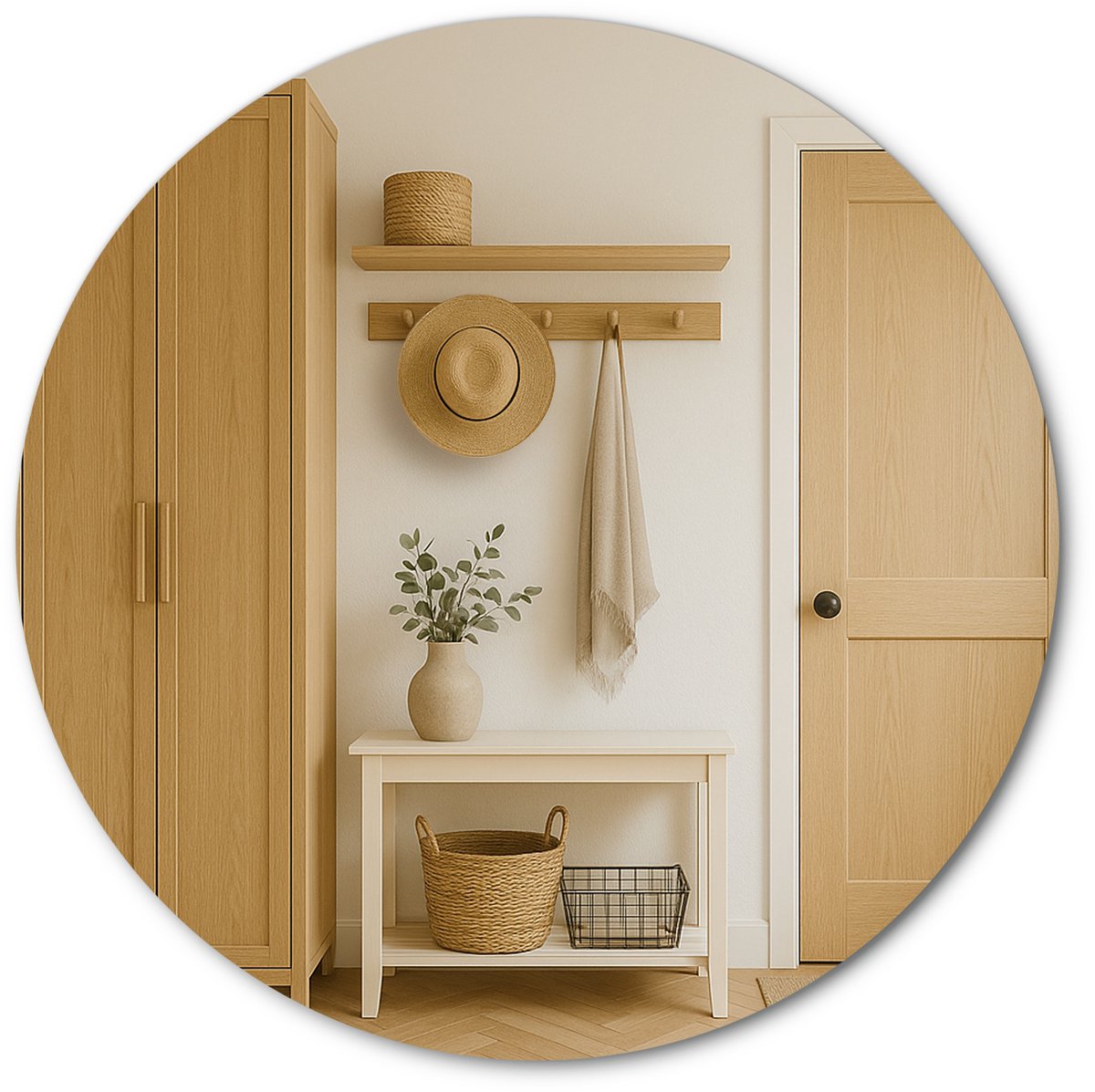 Ronde make-upspiegel voor de badkamer van 80 cm, frameloos, perfect voor make-up.