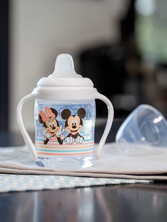 Tigex- Minnie & Mickey Mouse Lekvrije Beker 150 ml - Waterdicht - Afneembare Handgrepen - Beschermdeksel - Baby Drinkbeker- 6m+ van Tigex — afbeelding 5