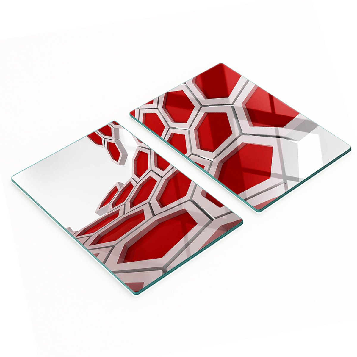 Multifunctionele decoratieve keukenplanken van gehard glas, 3D-formaat, 2x40x52 cm
