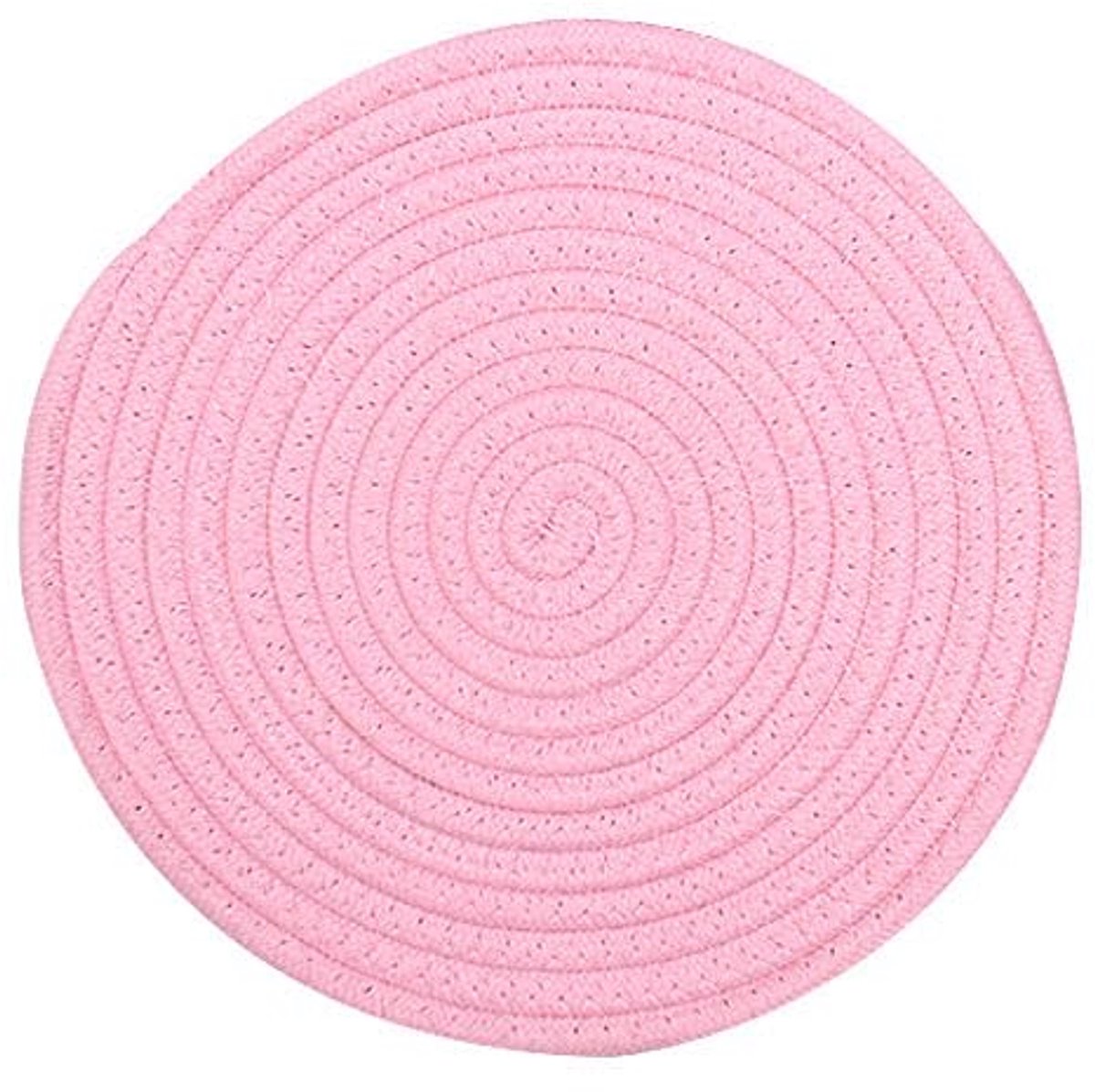 Antislip onderzetter van katoendraad – Stijlvolle, hittebestendige, rond gevlochten onderzetter voor koken en bakken – 1 stuk, roze, 24 cm