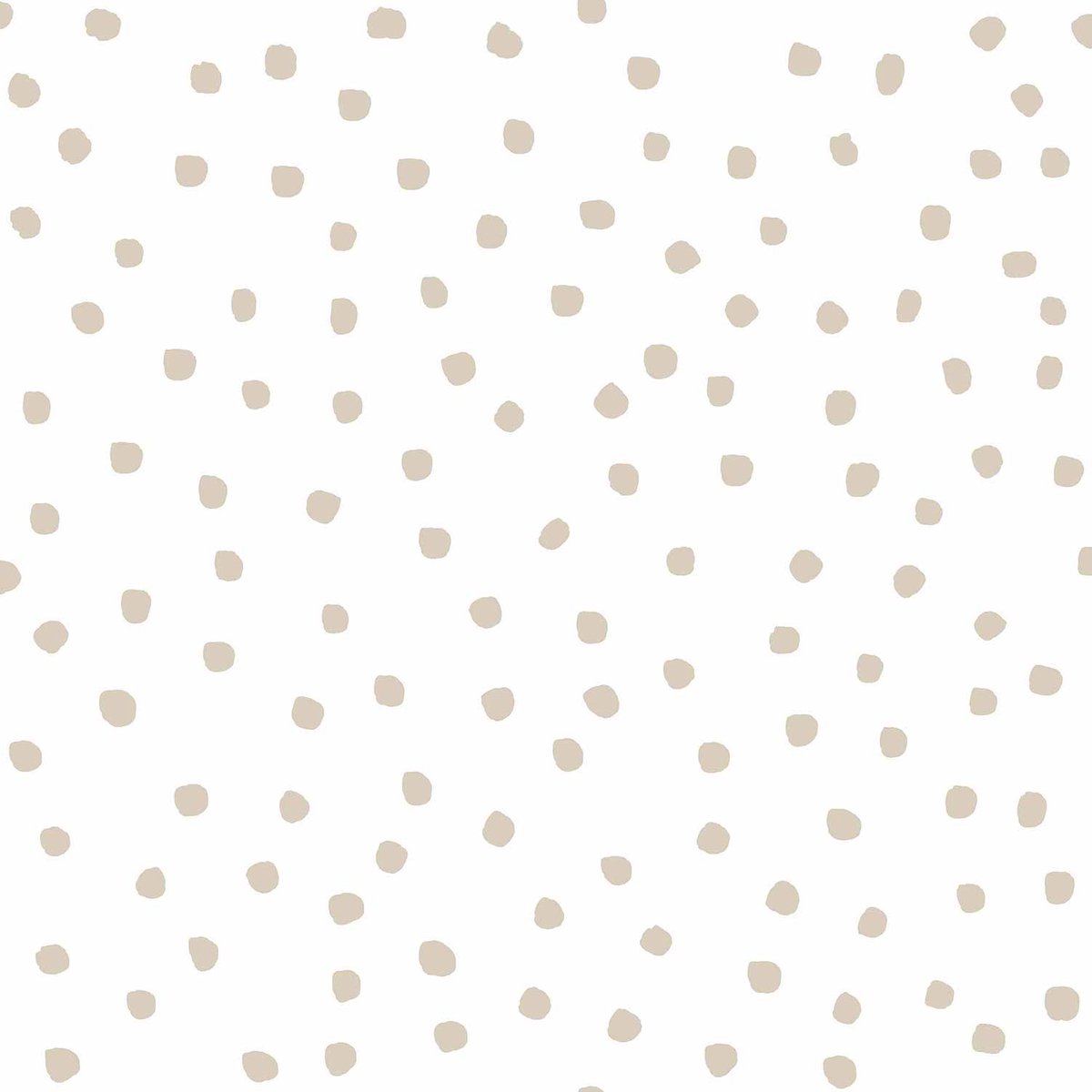 Behang - Kinderkamer – Confetti – Stippen – Beige – Wit - Babykamer - Kinderbehang – Stippenbehang - 0,53 x 10,05 M