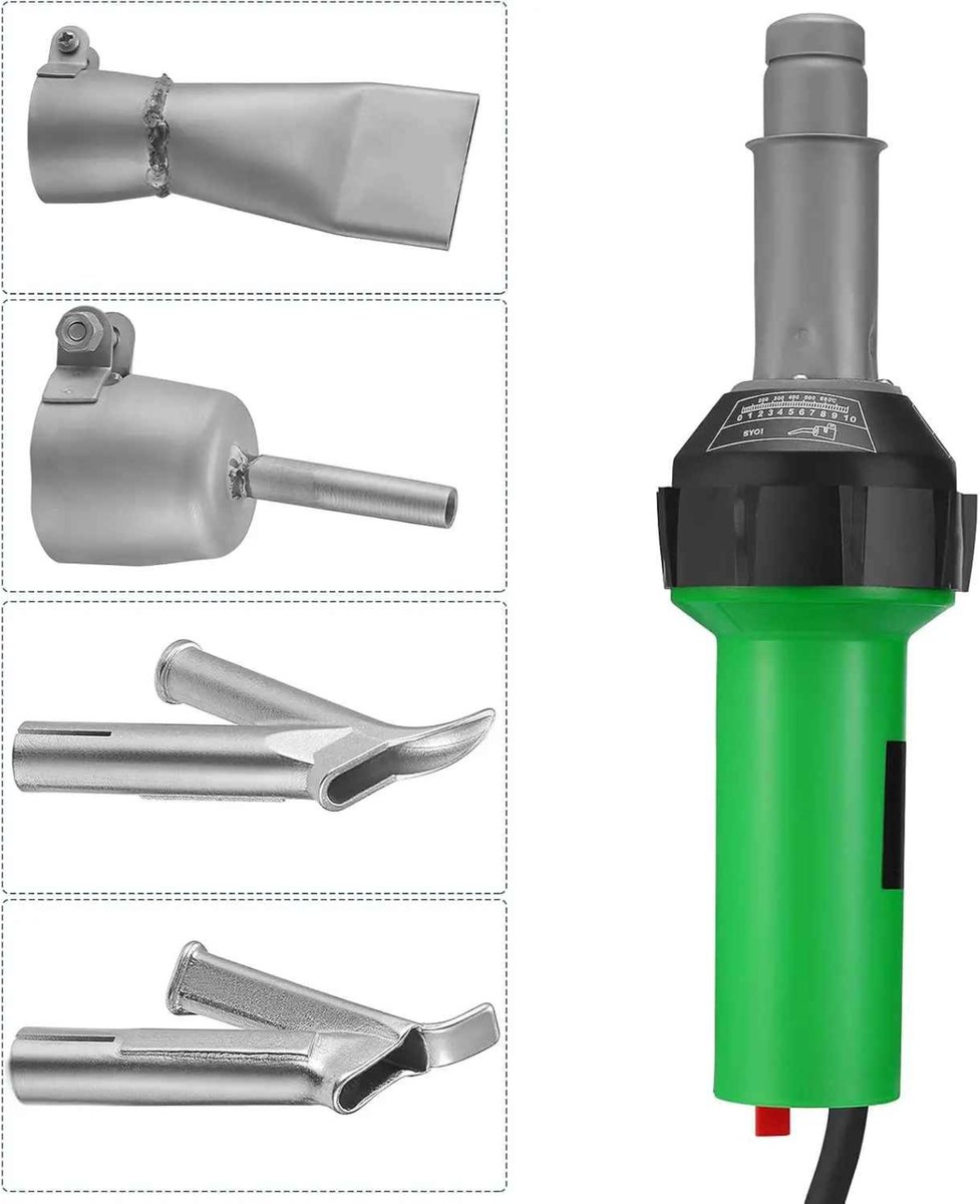 Kunststof Lasmachine 1600W – Plastic Lasapparaat met Variabele Temperatuurregeling – Professionele Hete Lucht Lasmachine Kit met Accessoires – foto 6