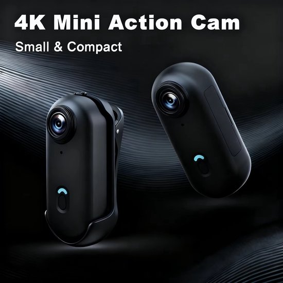 4K Mini-recorder voor motorfietsen - Vingeractiecamera met wifi - Wit - Lichtgewicht POV-camera - Camera voor motorfietsen en fietsen - Sportcamera voor gebruik op de weg - Vlogcamera voor huisdieren en bodycam — afbeelding 2