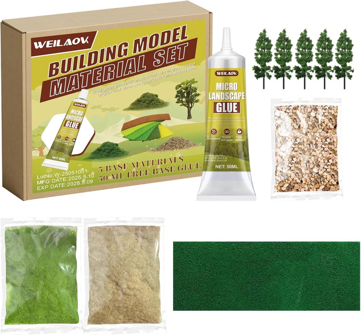 Complete Set voor Miniatuurlandschap: Bouwmaterialen voor Diorama's en Modelbouw