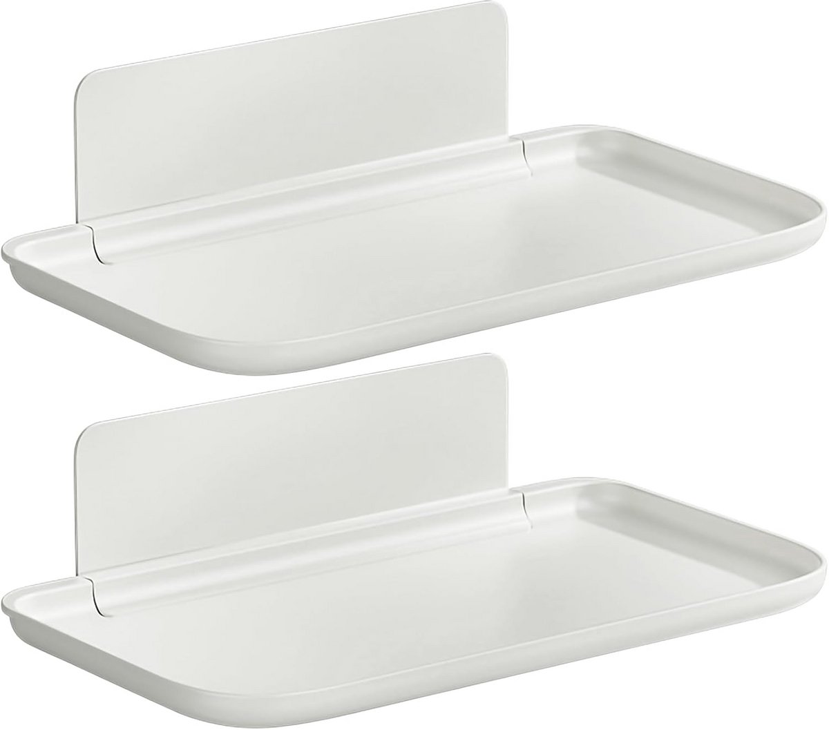 2x Opvouwbare Wandplank Zonder Boren - Ruimtebesparend Hoekrek voor Badkamer en Keuken