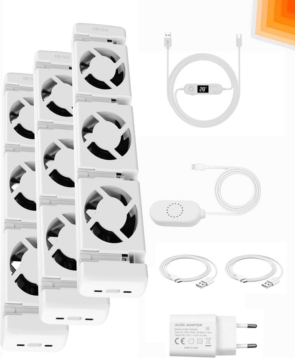 Set van 3 Universele Auto Ventilatorventilatoren met Snelheidsregeling