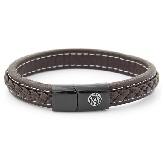 Adler Armband voor heren, roestvrij staal, leren band met lasergegraveerde adelaarhanger, 21/23/25 cm, zwart, mannensieraden, cadeau jongens, 21 cm, Roestvrij staal, geen