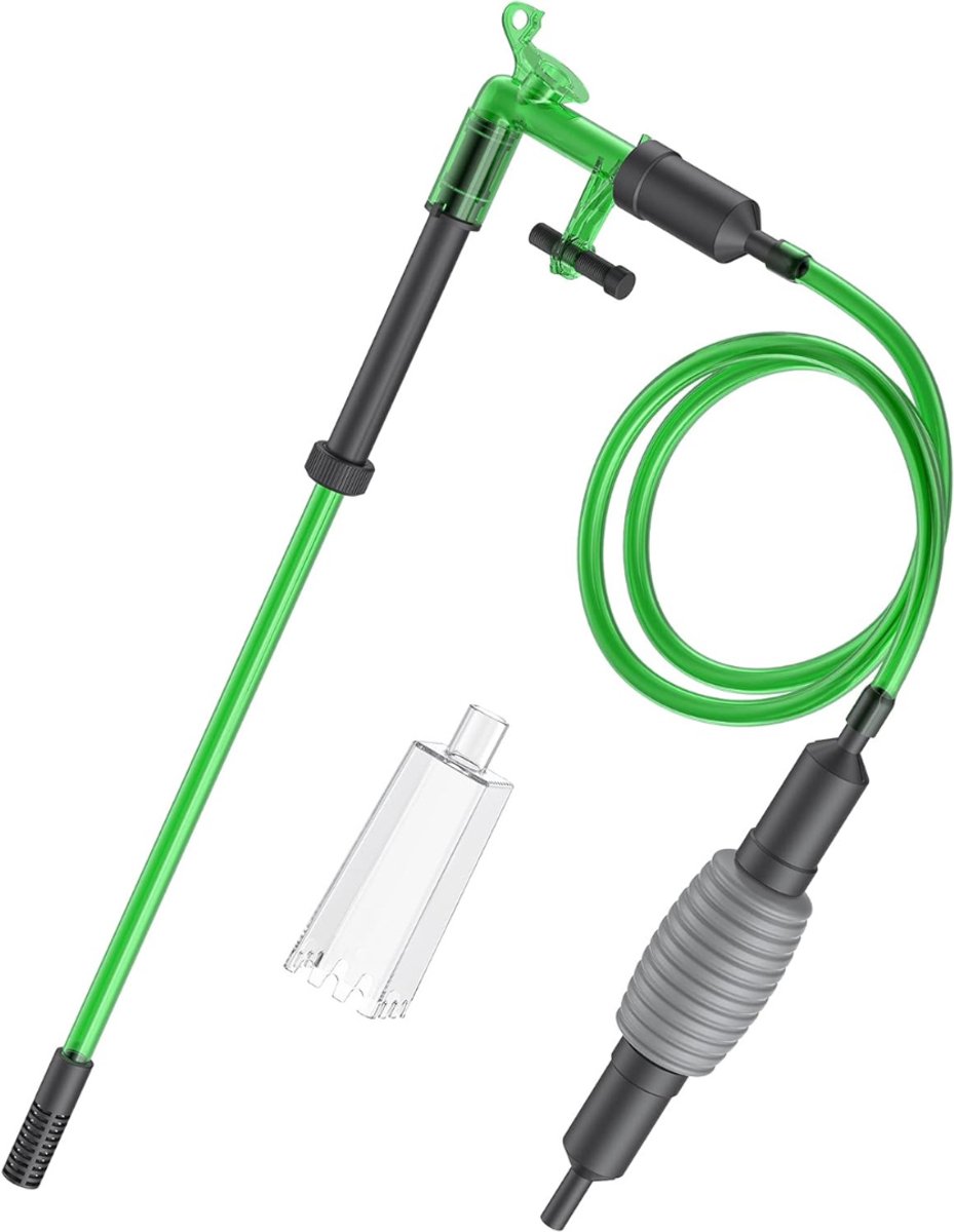 Aura® Aquarium Stofzuiger - Bodemreiniger - Gravel Cleaner – Bodemzuiger - Aquariumstofzuiger - Aquarium Schoonmaakset - Aquarium Reiniging En Schoonmaken - Glasreiniger- Groen met Zwart-25cm x 21cm x 7cm