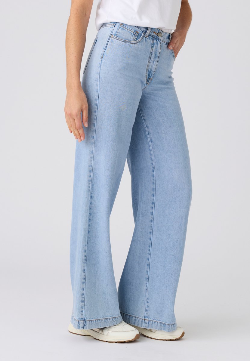 Damart - Broek wijde pijpen katoen Lyocell Tencel(TM) - Dames - Blauw - 42